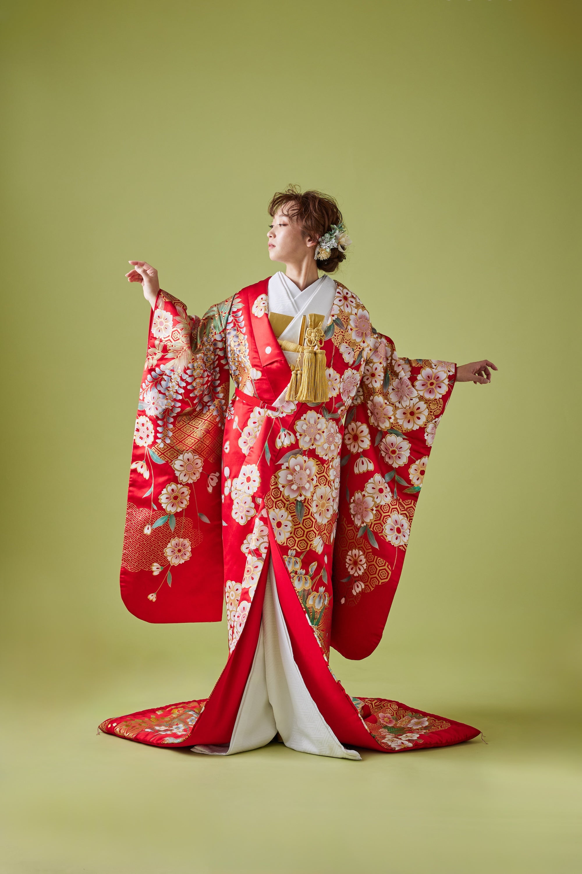 桜牡丹藤に割付｜白無垢・色打掛レンタルなら結婚式着物専門の【THE