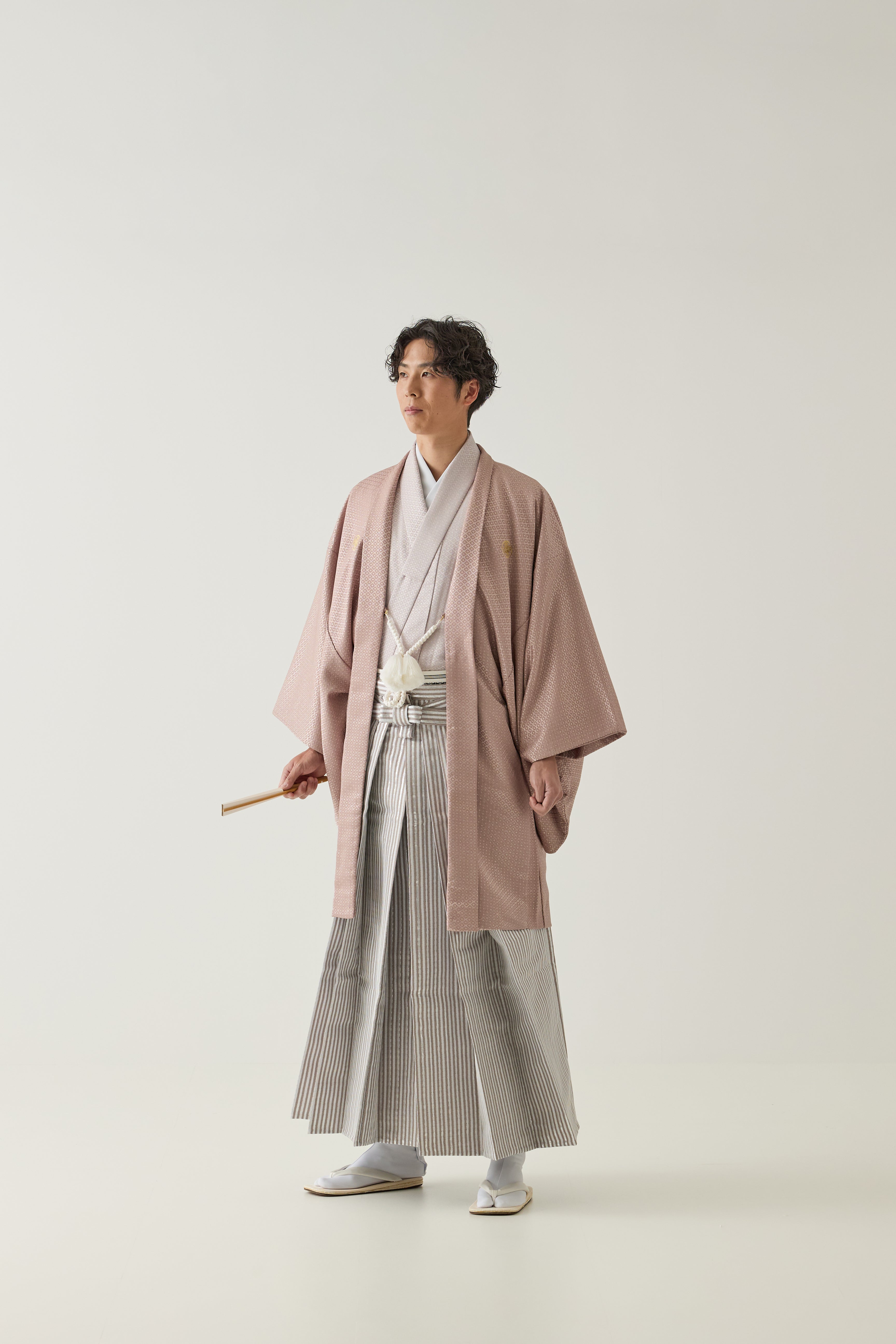 薄柿菱・白茶縞｜白無垢・色打掛レンタルなら結婚式着物専門の【THE