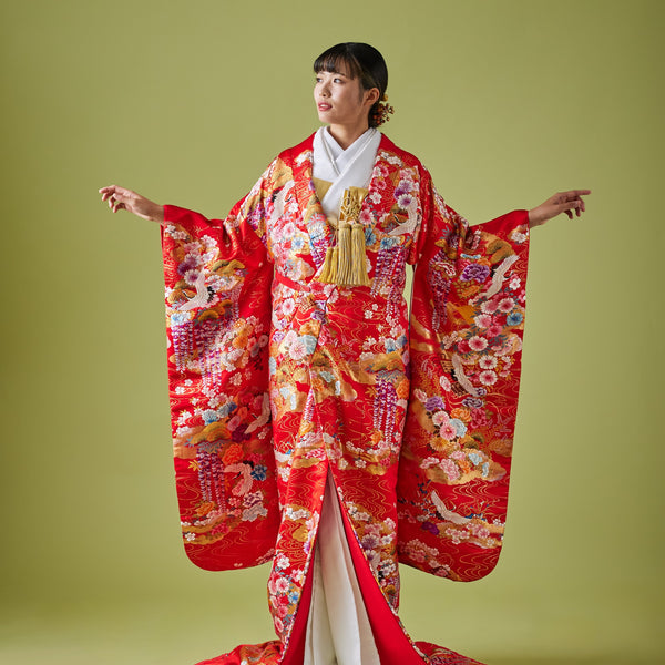 ★ Rin★小紋 着物のみ　四季の花 鳥 カジュアル NO154 四季花鳥｜白無垢・色打掛レンタルなら結婚式着物専門の【THE SHOP-ザ