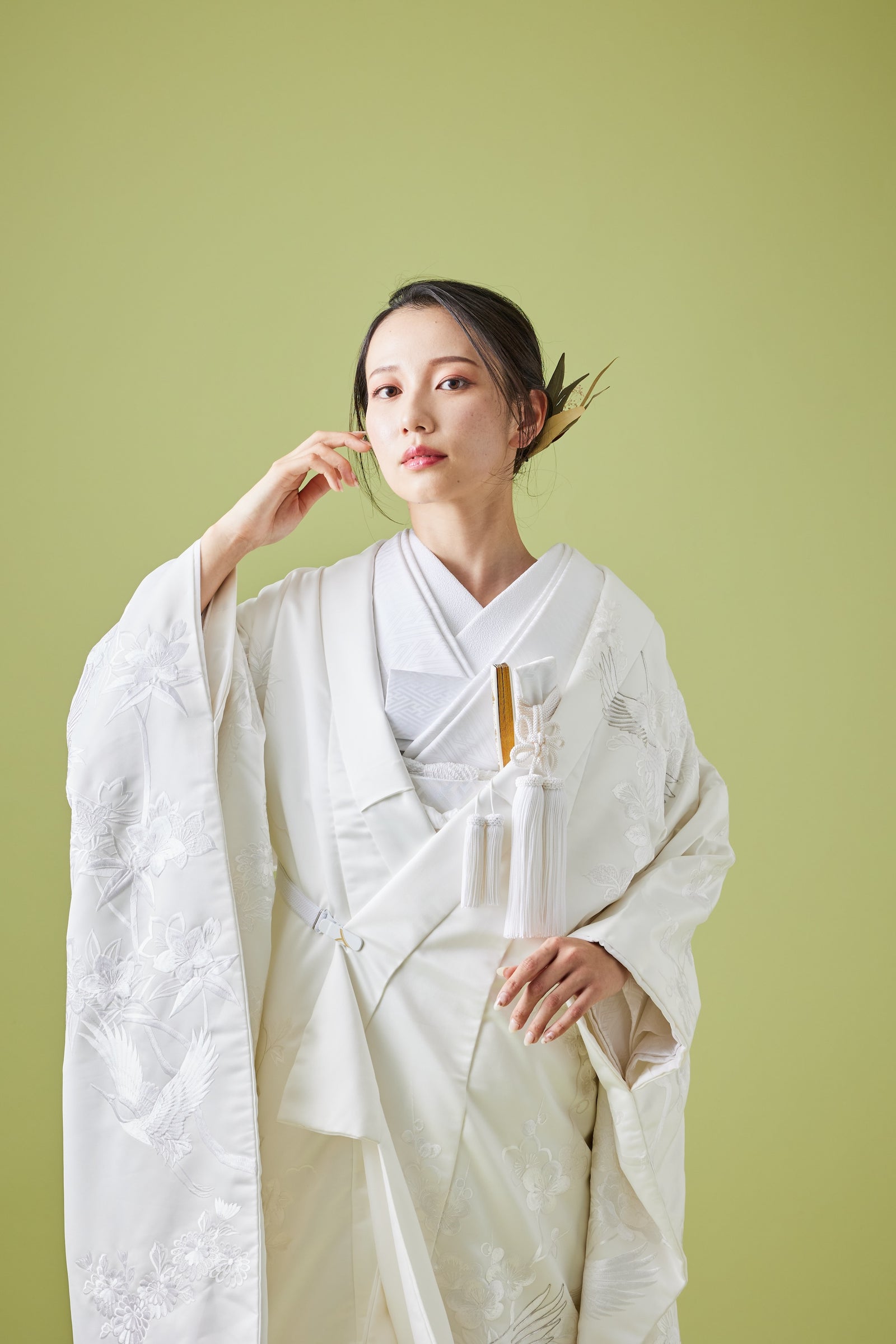 車に鶴観世水｜白無垢・色打掛レンタルなら結婚式着物専門の【THE SHOP