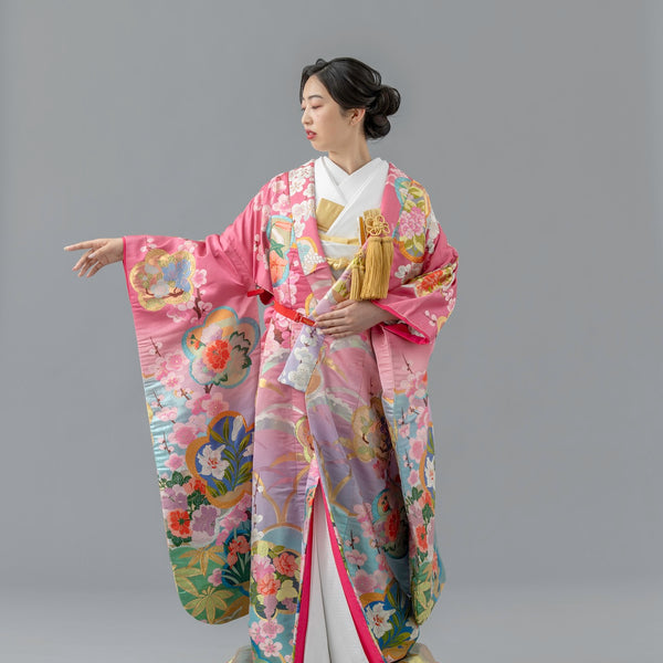 朧梅輪に四季花｜白無垢・色打掛レンタルなら結婚式着物専門の