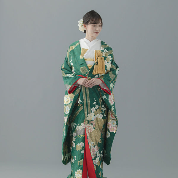 作家もの　たたき染　格子　菊花　牡丹　伝統和模様　付け下げ　着物　124a p 89215_1_600x600_crop_center.