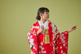 牡丹枝垂桜に鶴