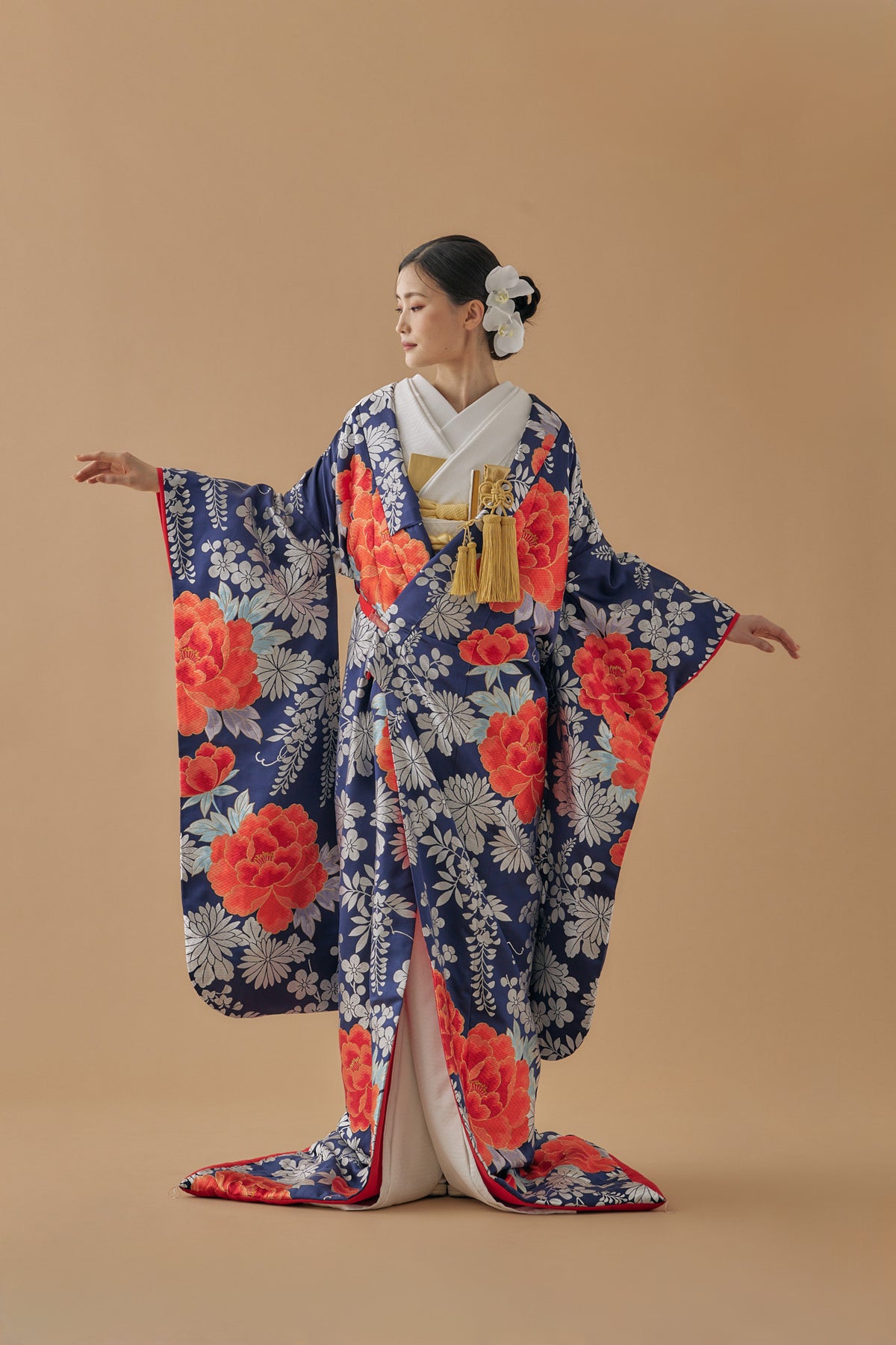 キモノモダン　半幅帯「白牡丹」 キモノモダン半幅帯「白牡丹」
