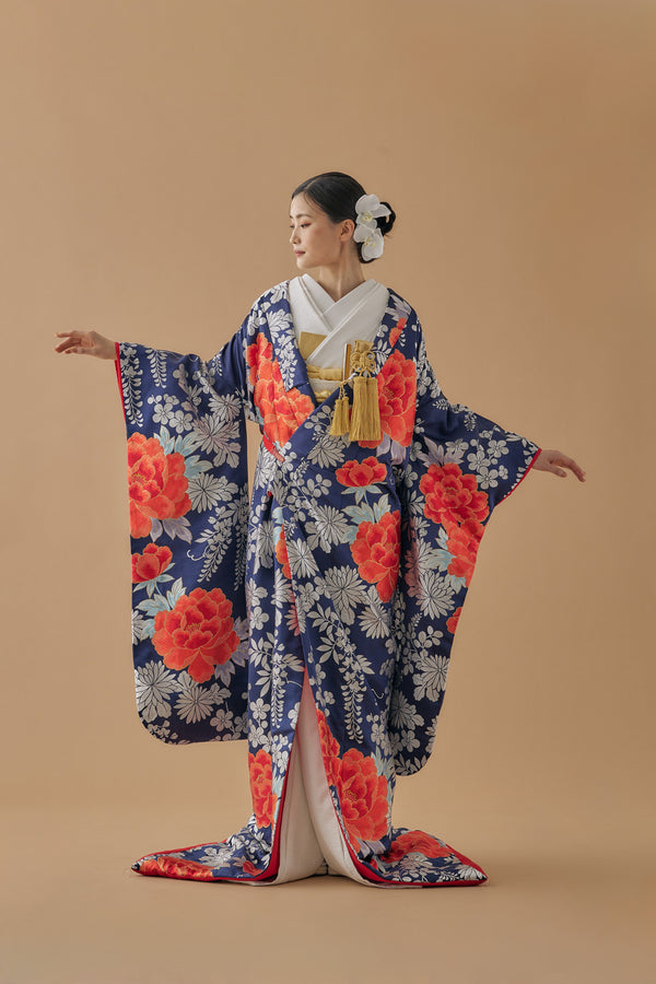 菊池紋に牡丹