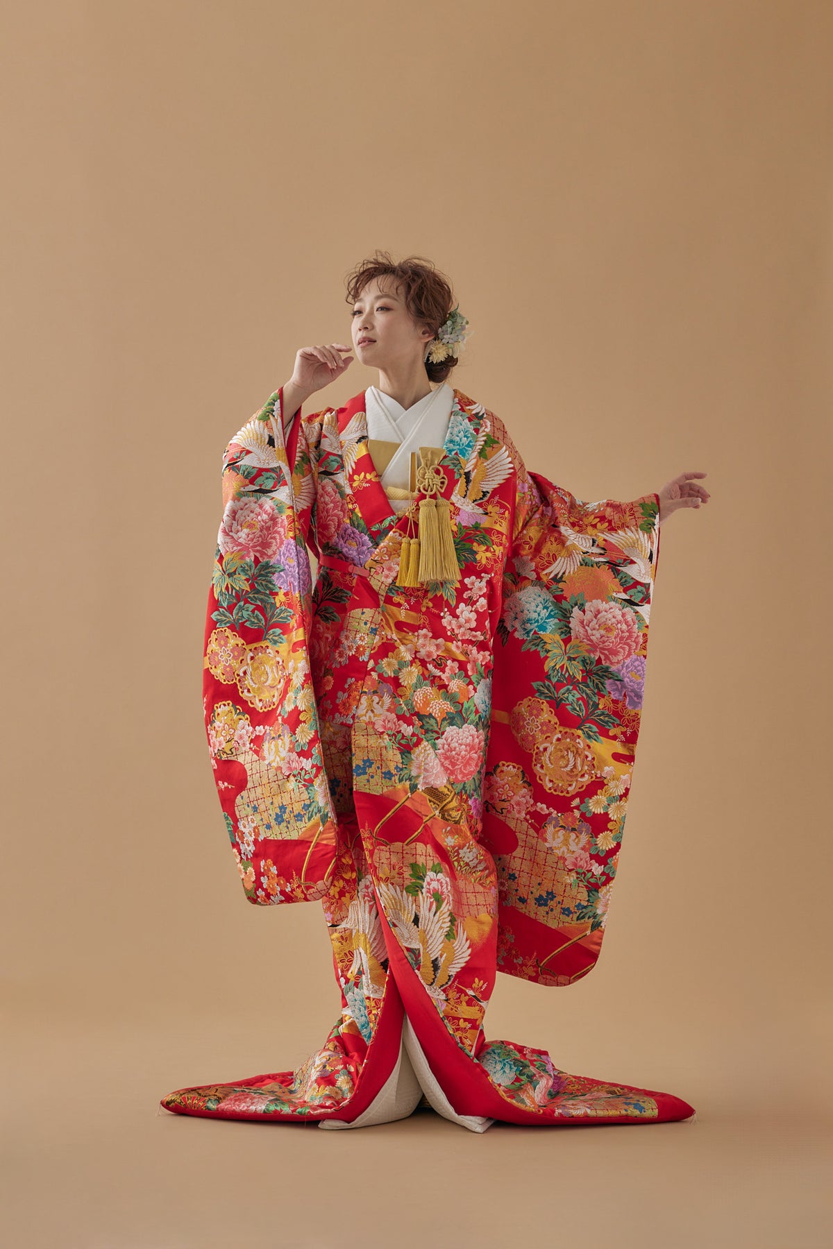 【2024年製 新品】 霞牡丹に鶴｜白無垢・色打掛レンタルなら結婚式着物専門の【THE その他
