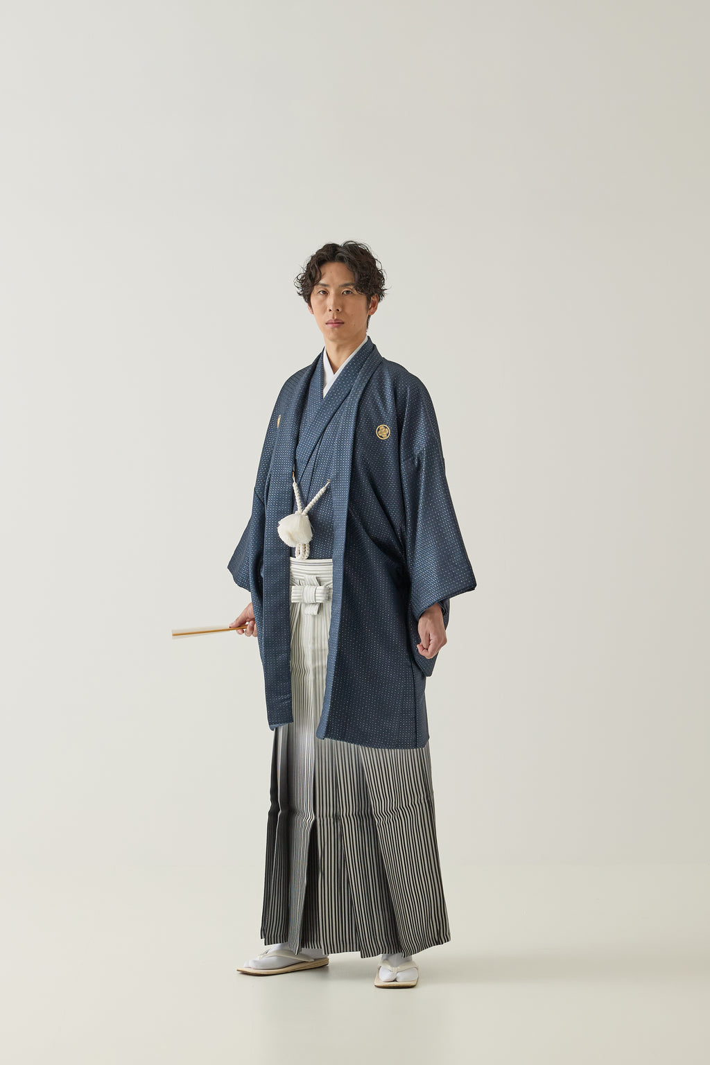 紺藍菱 / 白黒暈し銀縞｜白無垢・色打掛レンタルなら結婚式着物専門の