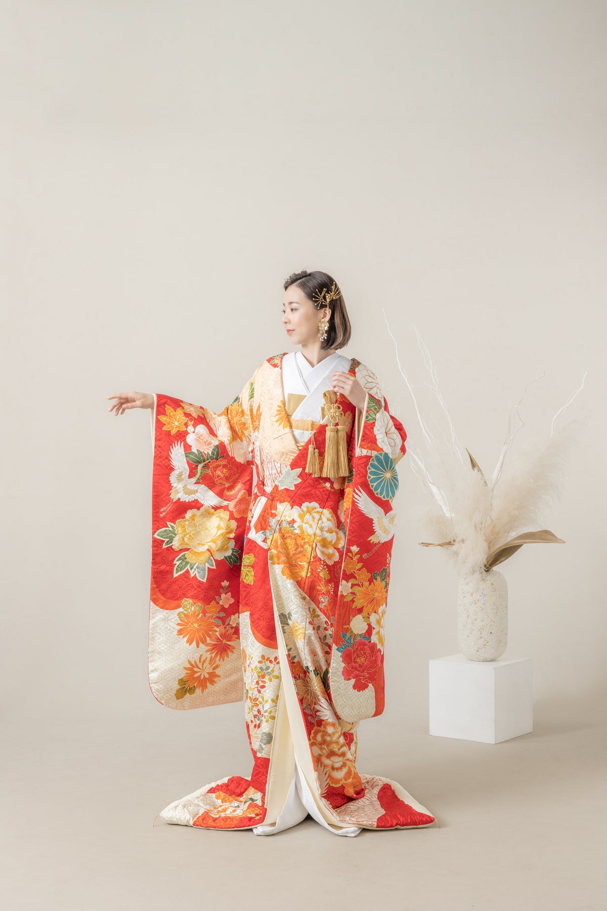 色打掛 色打掛・慶翔（赤）｜白無垢・色打掛レンタルなら結婚式着物専門