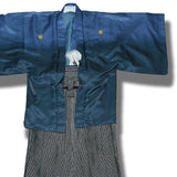 市松 暈し青黒/ダイヤ・紋付袴のレンタル着物