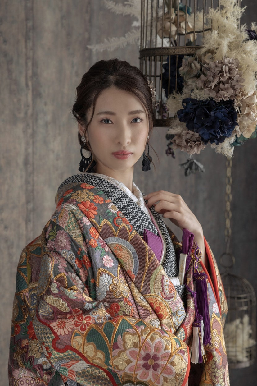 色打掛・鎌倉模様｜白無垢・色打掛レンタルなら結婚式着物専門の【THE