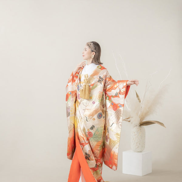 色打掛・流水鶴｜白無垢・色打掛レンタルなら結婚式着物専門の【THE