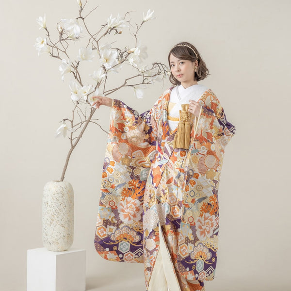 色打掛　正絹 色打掛・鳳凰に吉祥文様｜白無垢・色打掛レンタルなら結婚式着物