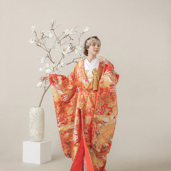 打掛　色打掛　正絹　総刺繍　金鶏鳥 打掛 色打掛 正絹 総刺繍 金鶏鳥 打掛 色打掛 正絹 総刺繍 金鶏鳥