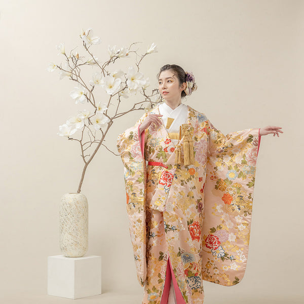 決算処分】花嫁用 婚礼衣裳 色打掛 西陣織 容易く くすみ系グレー系 激安