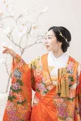 光琳波牡丹（朱）・色打掛のレンタル着物