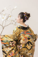 金彩格天鳳凰・色打掛のレンタル着物