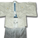 白地/白黒暈し銀縞・紋付袴のレンタル着物